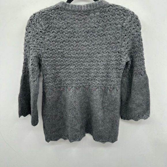 Y2K JUICY COUTURE Vintage grey knit womans bell sleeve cottagecore cardigan SP - Picture 3 of 12